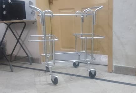 Tea Trolly with Glass Shelves not used at once