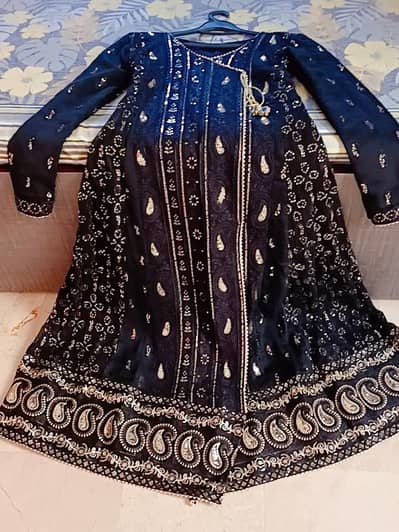black embroidered maxy