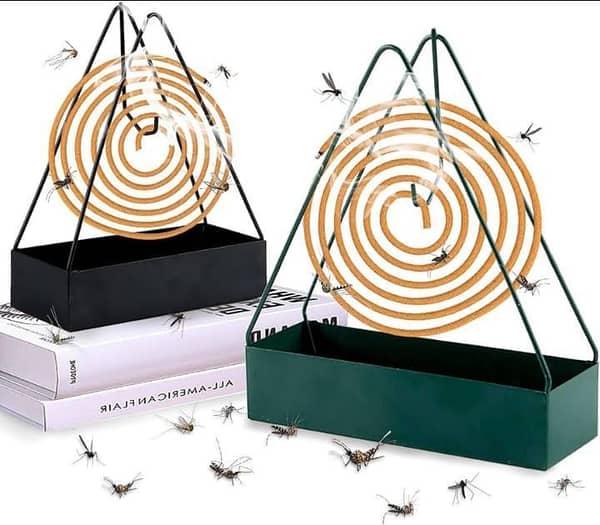 Mosquito Killer Coil Holder Heavy Duty Metal Coil Stand with Tray | Flexible Strips | Safe Packing | Black Color