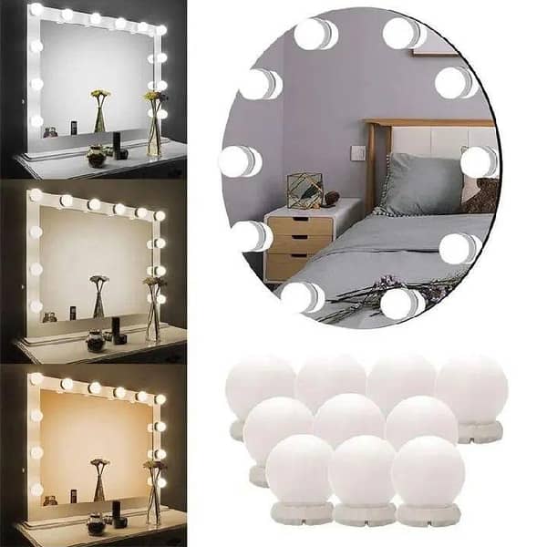 High Quality New LED Vanity Mirror Lights  3 Light Mode (LED Bulbs ) for makeup Mirror Stand