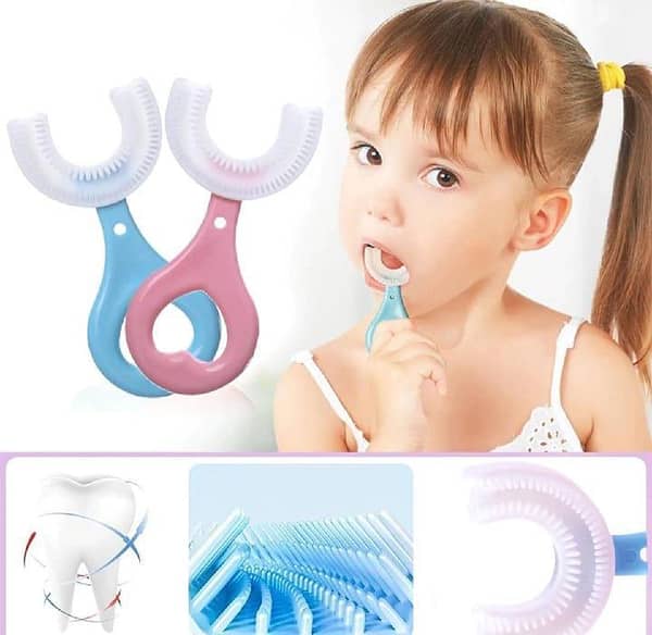 Val High Quality Baby Tooth Brush Soft TeethBrush For Kids Silicone Baby Brush. 360° UShape Tooth Brush, Teeth Cleaning Brush,Children Teeth Brush, Teether
