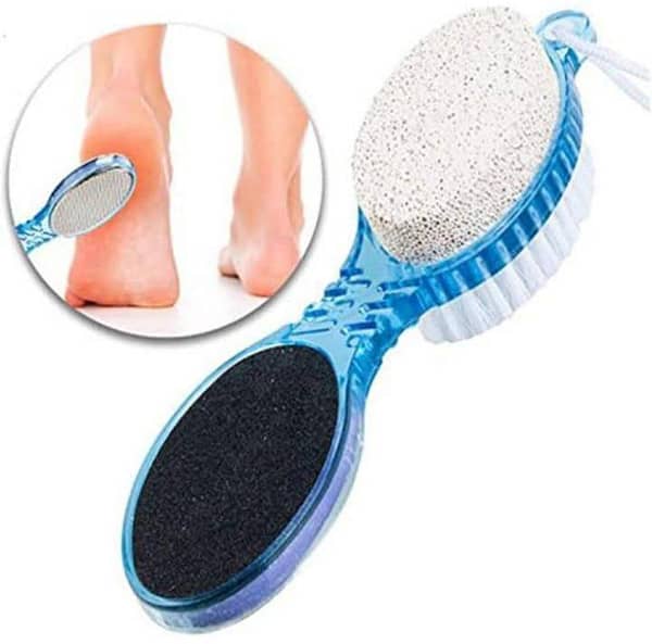 4 In 1 Pedicure Brush & Filer Foot Scraper Scrubber Scrub Filer Cleaner