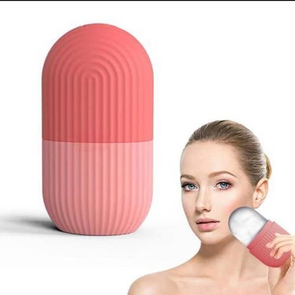 Ice Face Roller Silicone Facial Cube for Eyes Neck Massage Remove Dark Circle Pore Shrink Face Beauty Skin Care Ice Mould Kitchen Tools (PACK OF-1)