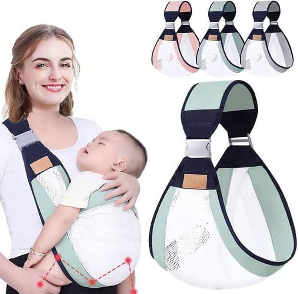 Baby Soft Carrier Ergonomic: Adjustable Sling with 3D Mesh, Shoulder Straps