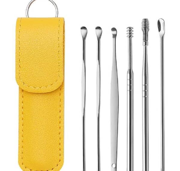 Ear  Wax Cleaning Kit6 Pcs Ear Pick Tools, Wax Removal Kit, EarCleaning Tool Set, Spring Earwax Cleaner Toolfor Children and Adult Multicolor