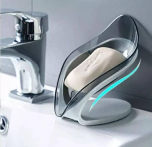 Smart Leaf-Shape Soap Holder – Self-Adhesive, High-Quality Plastic for Bathroom and Kitchen