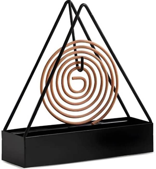 Mosquito Killer Coil Holder Heavy Duty Metal Coil Stand with Tray | Flexible Strips | Safe Packing | Black Color