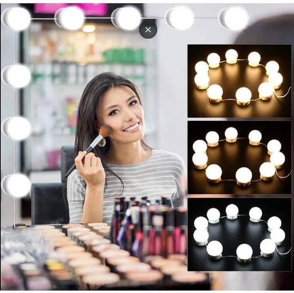 LED Vanity Table with Drawers, Mirror and Optional Wireless Lights