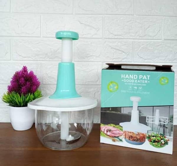 Manual Food Chopper 1500ML Speedy Chopper with 3 Curved Stainless Steel Blades