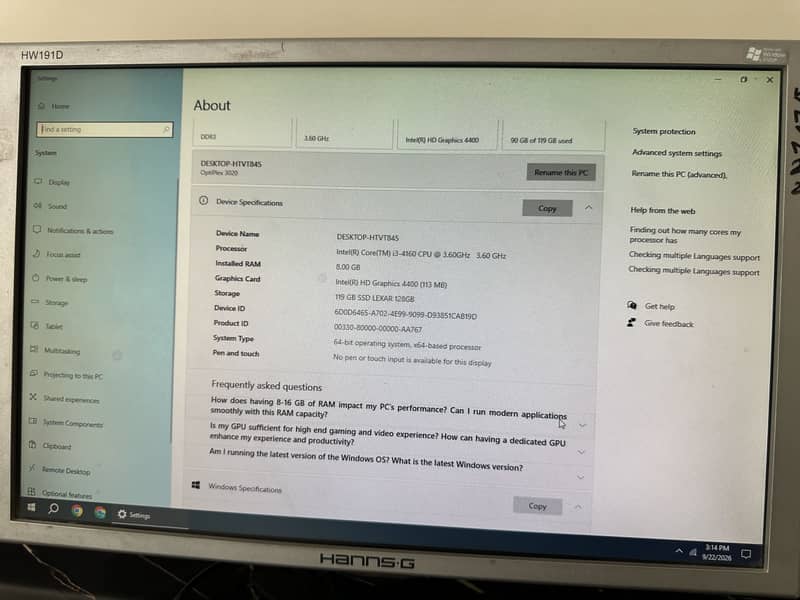 Dell pc i3  4th generation 1