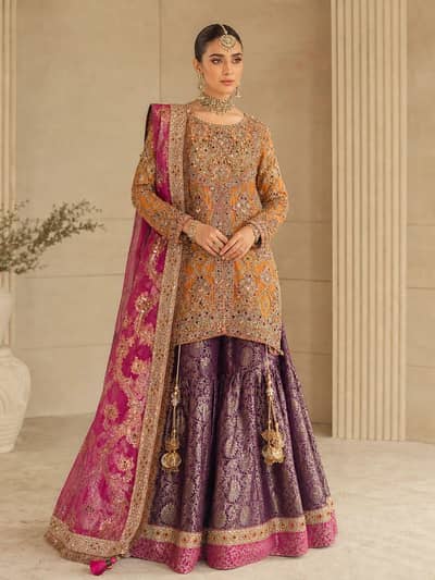 Bonita Gharara Set / mehndi bridal lehnga