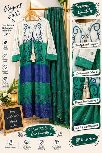 beautiful stitch kameez with dupatta