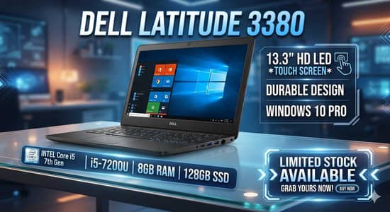 dell latitude 3380 laptop  core i5 7th gen 8gb 128gb