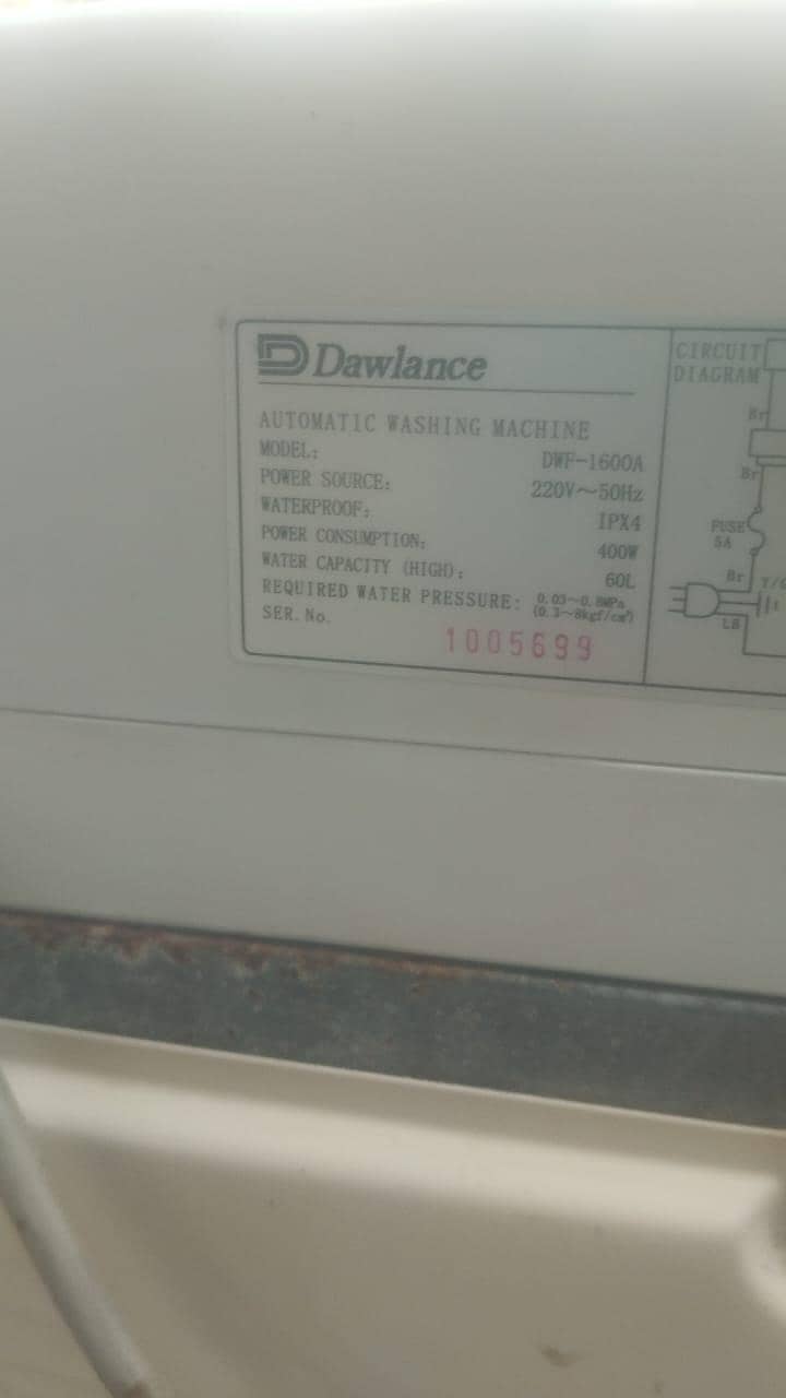 Dawlance fully automatic washing machine 3