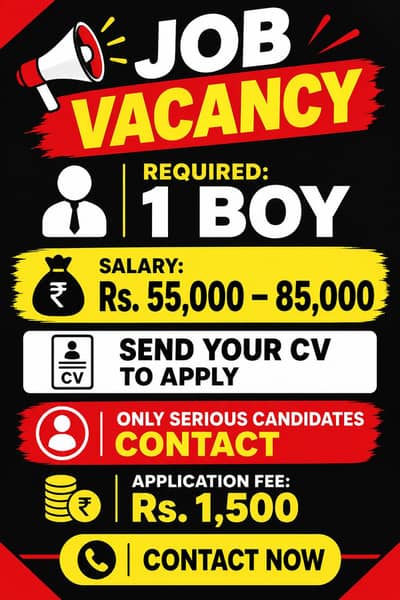 JOB OPPORTUNITY DON'T MISS