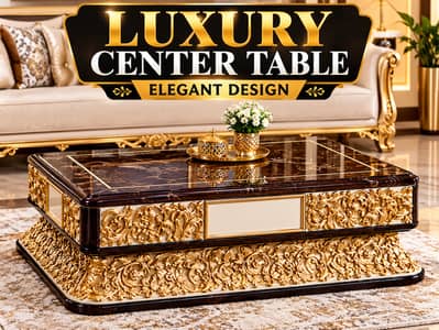 Royal Luxury Center Table | Elegant Golden Design | Premium Look