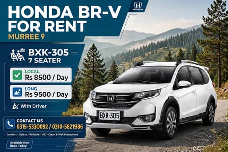 Honda BR-V BXK-305 7 Seater For Rent in Murree - Local 8500 Long 9500