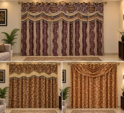 2 service tables and curtains available