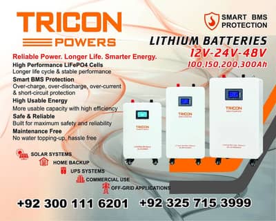 Lithium Battery 24V & 48V | 100Ah, 200Ah & 300Ah | Solar & Inverter