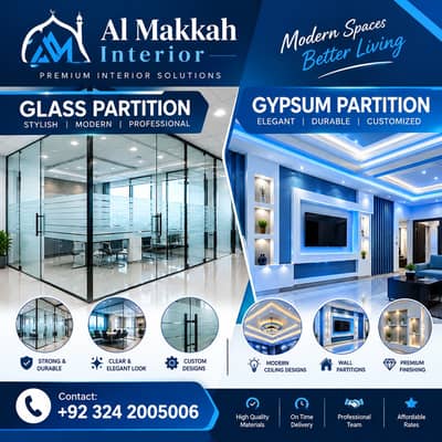 Office Renovation/Home Renovation/Gypsum Partition, Glass Partition