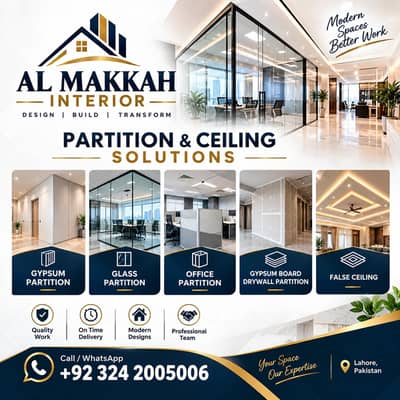 Gypsum Partition, Glass Partition, Office Partition, Drywall Partition