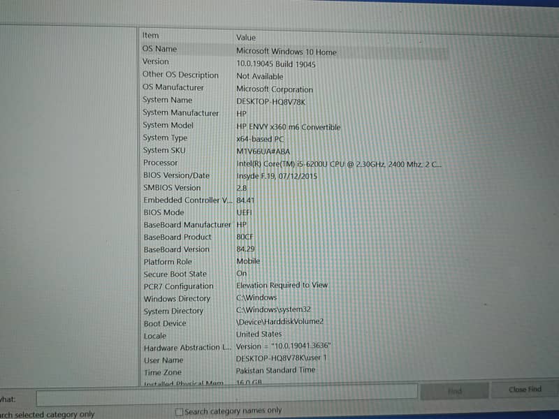 HP envy x360 (16GB RAM, 1TB HHD) (core i5, 6th generation) 7