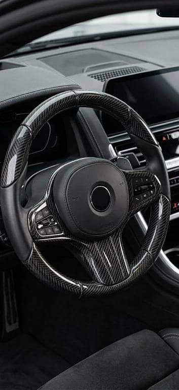 Anti-Slip Carbon Grain Half Steering Wheel Covers (Pair)