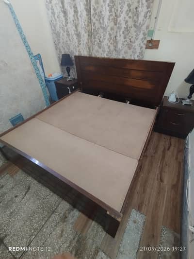 Double bed two side tables