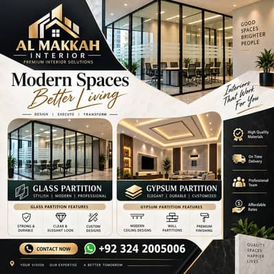 Gypsum Partition, Glass Partition, Office Partition, Drywall Partition