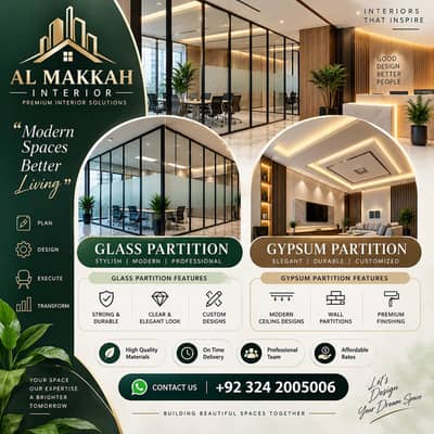 Office Renovation/Home Renovation/Gypsum Partition, Glass Partition