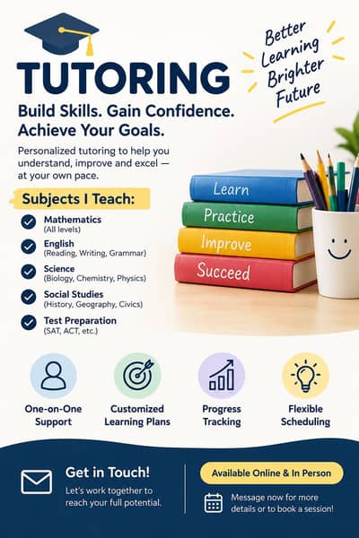 Tutor for classes 1-10. Olevels, Agha Khan Board, Federal Board