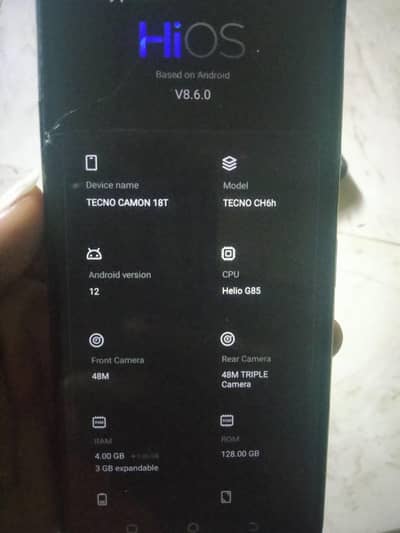 Tecno camon 18t 4/128 official pta approve with box