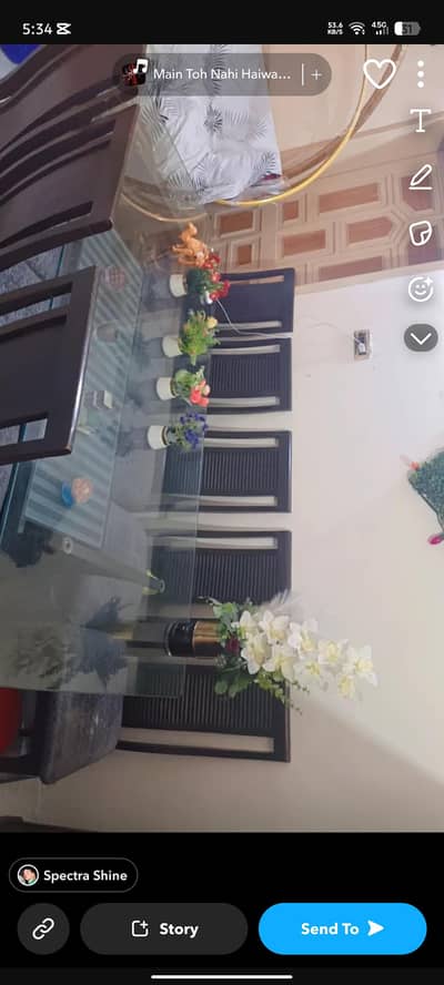 solid mirror dinning table
