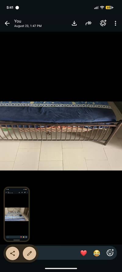 iron double bed with foam number 03065230404