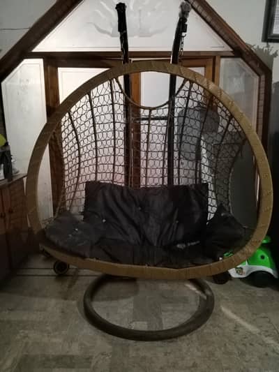 Double Egg Swing Chair With Stand 2 Person Heavy Duty