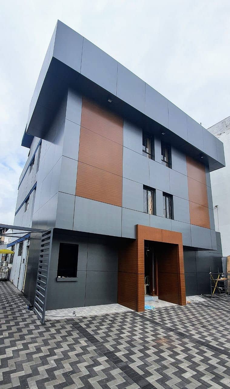 Acp wall cladding, Aluminium Composite Panel, Front Elevation 9