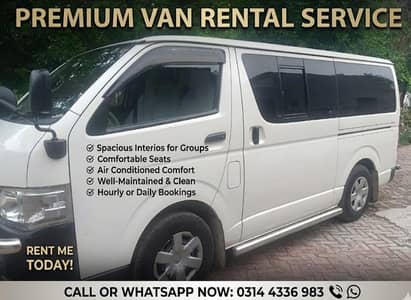 Japanese Toyota Hiace Available for Rent / Hiace for Rent / Car Renta