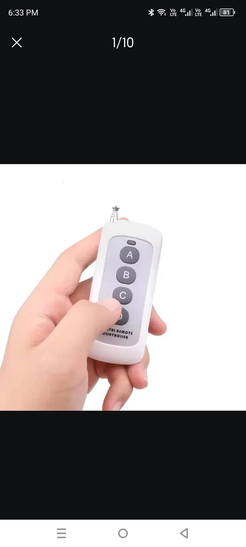 Universal 433MHZ Wireless switch Remote Controller 4 Channel 0