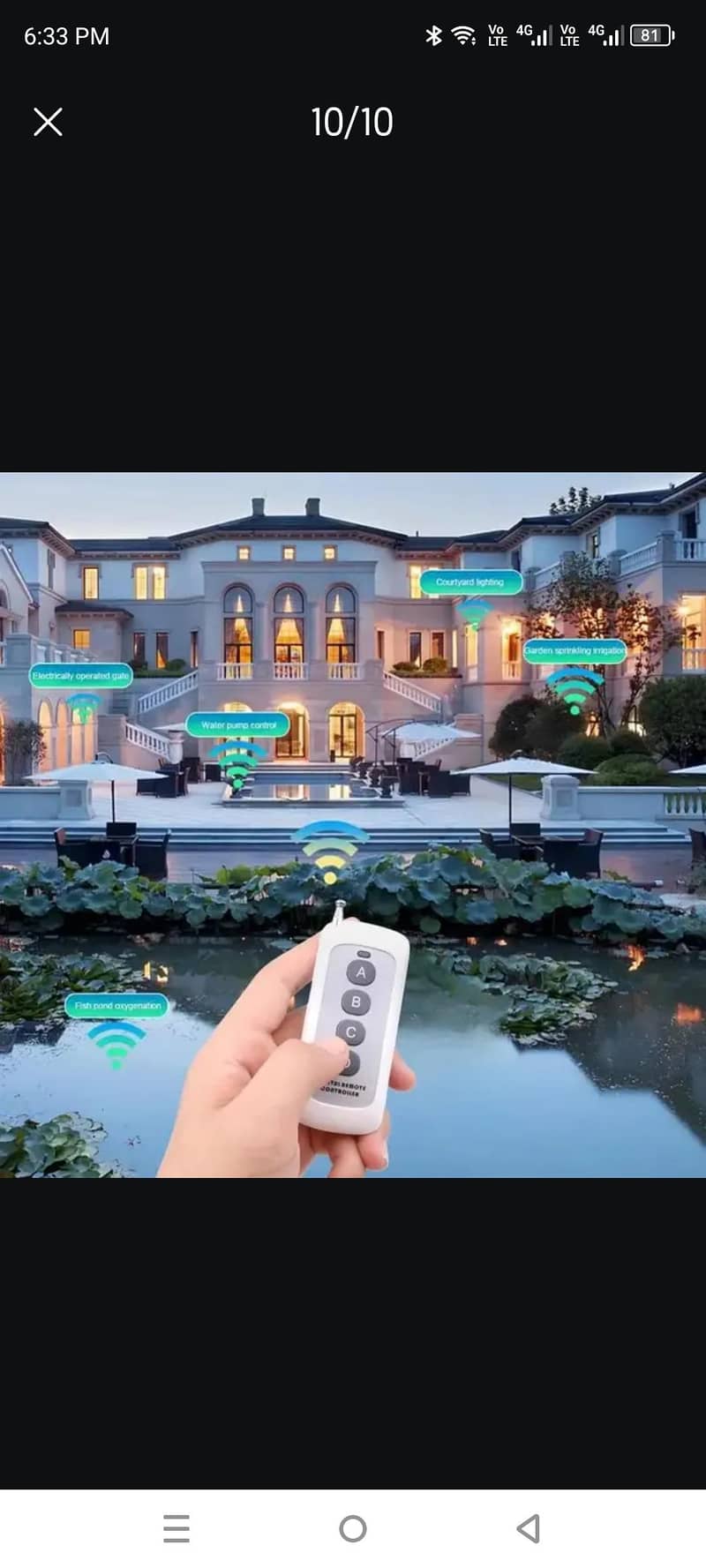 Universal 433MHZ Wireless switch Remote Controller 4 Channel 8