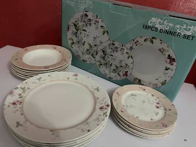 18 plates set 6pcs rice 6pcs quarter 6pcs salan full new