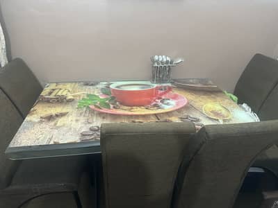 Dining Table with 4 Chairs – Stylish & Good Condition