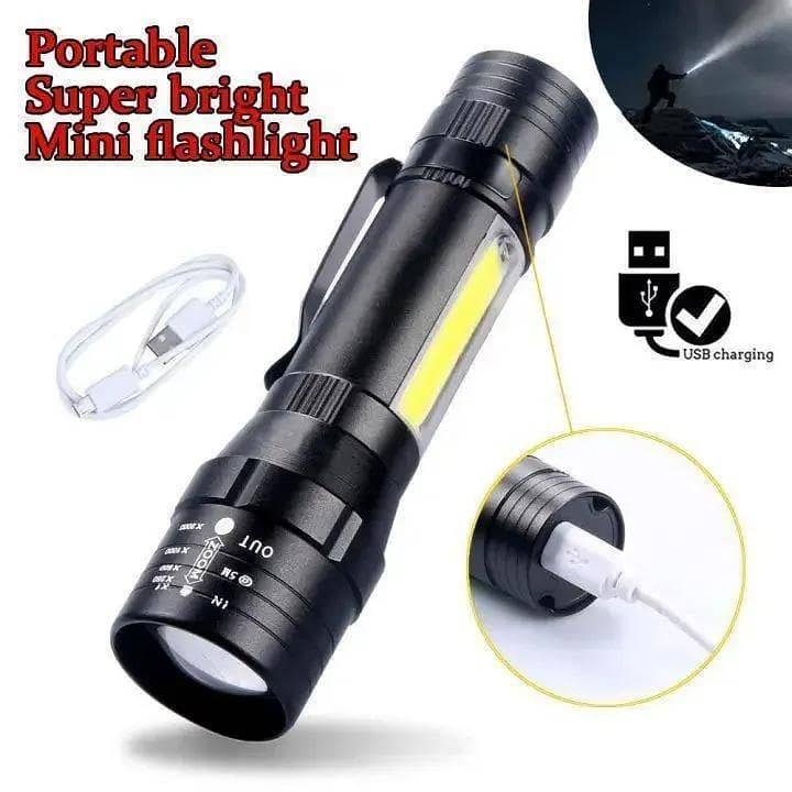 LED Rechargeable Torch – Compact & Durable 1