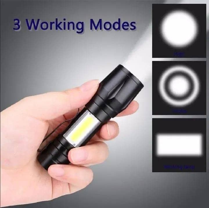 LED Rechargeable Torch – Compact & Durable 3