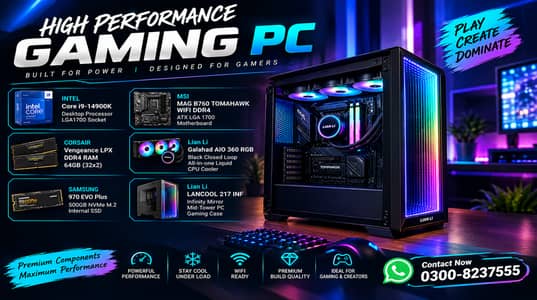 i9-14900K Gaming PC | 64GB RAM | 360mm AIO | 1000W Corsair | 1.5TB SSD