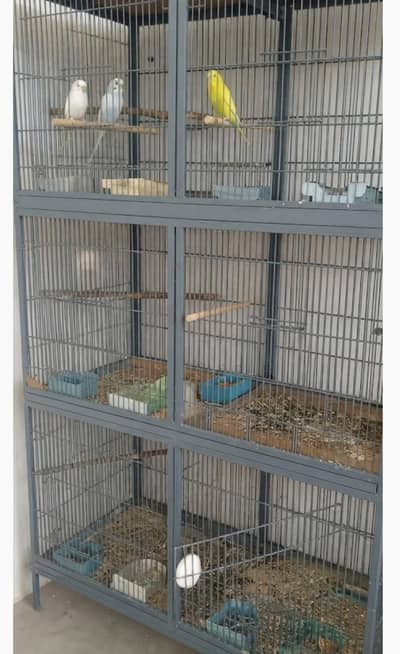 HEAVY IRON CAGE WITH TRAYS AND FOOD BOWL FOR SALE 10/8