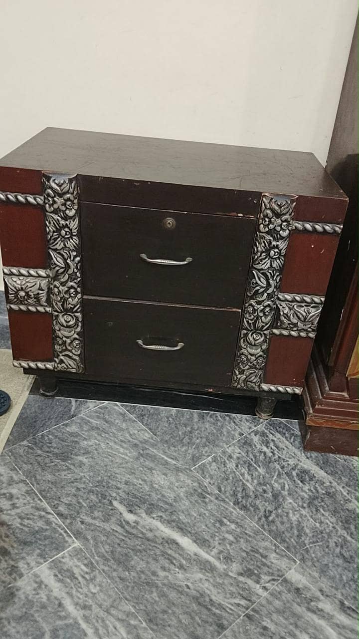  Solid Wood Bed Set with Dressing Table & 2 Side Tables – Excellen 2