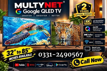 MULTYNET GOOGLE LED TV 2 YEAR OFFICIAL WARRANTY ALL SIZES AVAILABLE