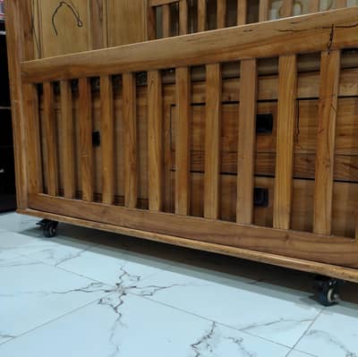 Wooden Baby Cot with Mattress – Rs. 23000
