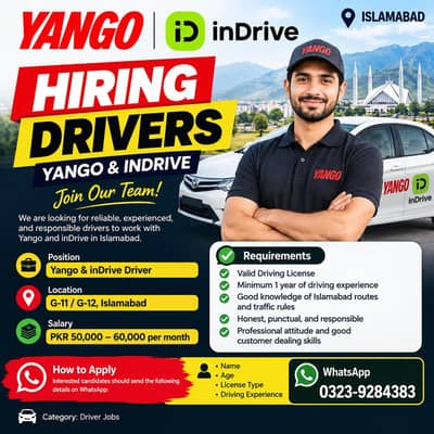yango indrive drivers required