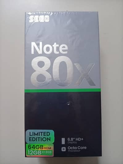 Sego Note 80X Limited Edition Non Active Box Pack 4gb ram 64 gb rom